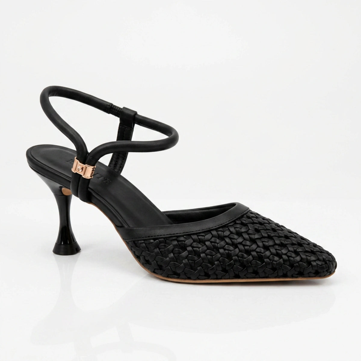 Perforated Leather Evening Heels — 7 cm