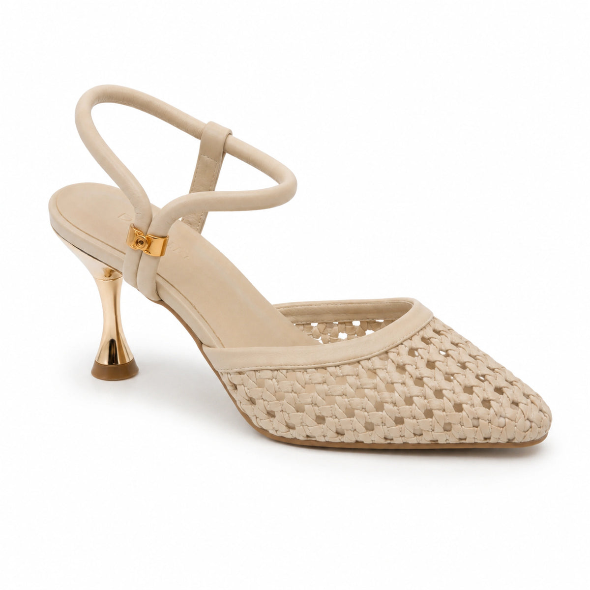 Perforated Leather Evening Heels — 7 cm