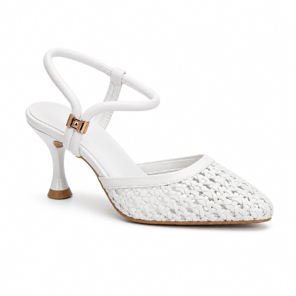 Perforated Leather Evening Heels — 7 cm