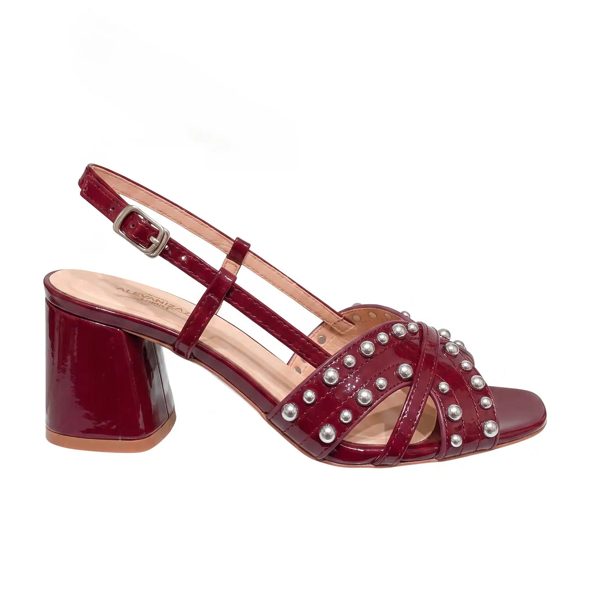 Patent Open Sandals — 5 cm Block Heel