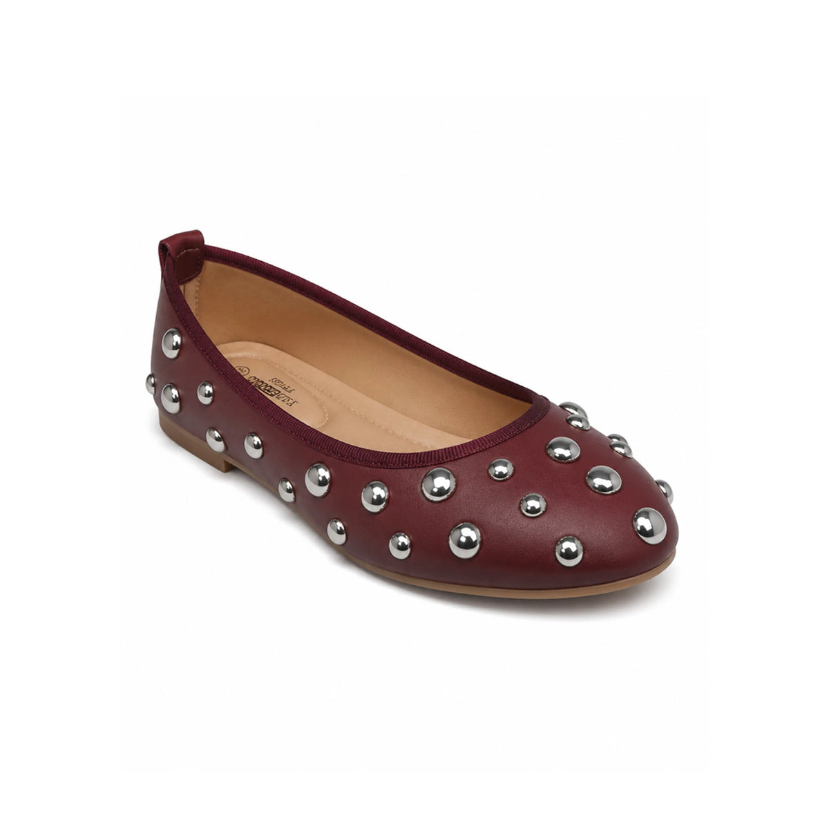 Leather Ballerina Flats — Metal Accent