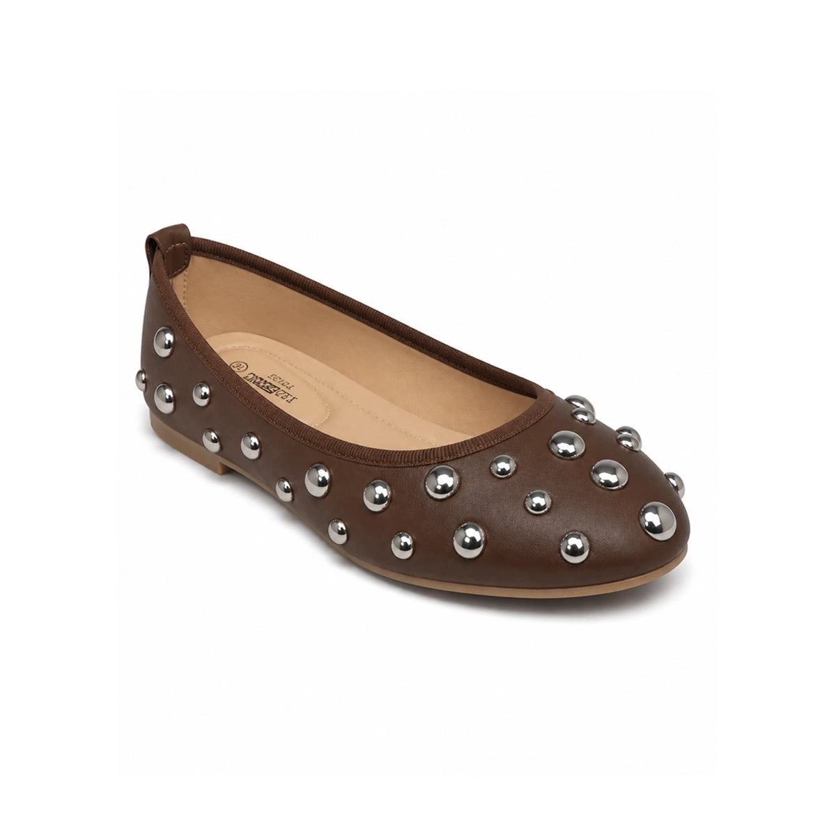 Leather Ballerina Flats — Metal Accent
