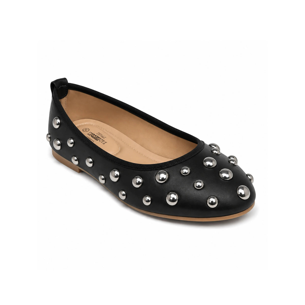 Leather Ballerina Flats — Metal Accent