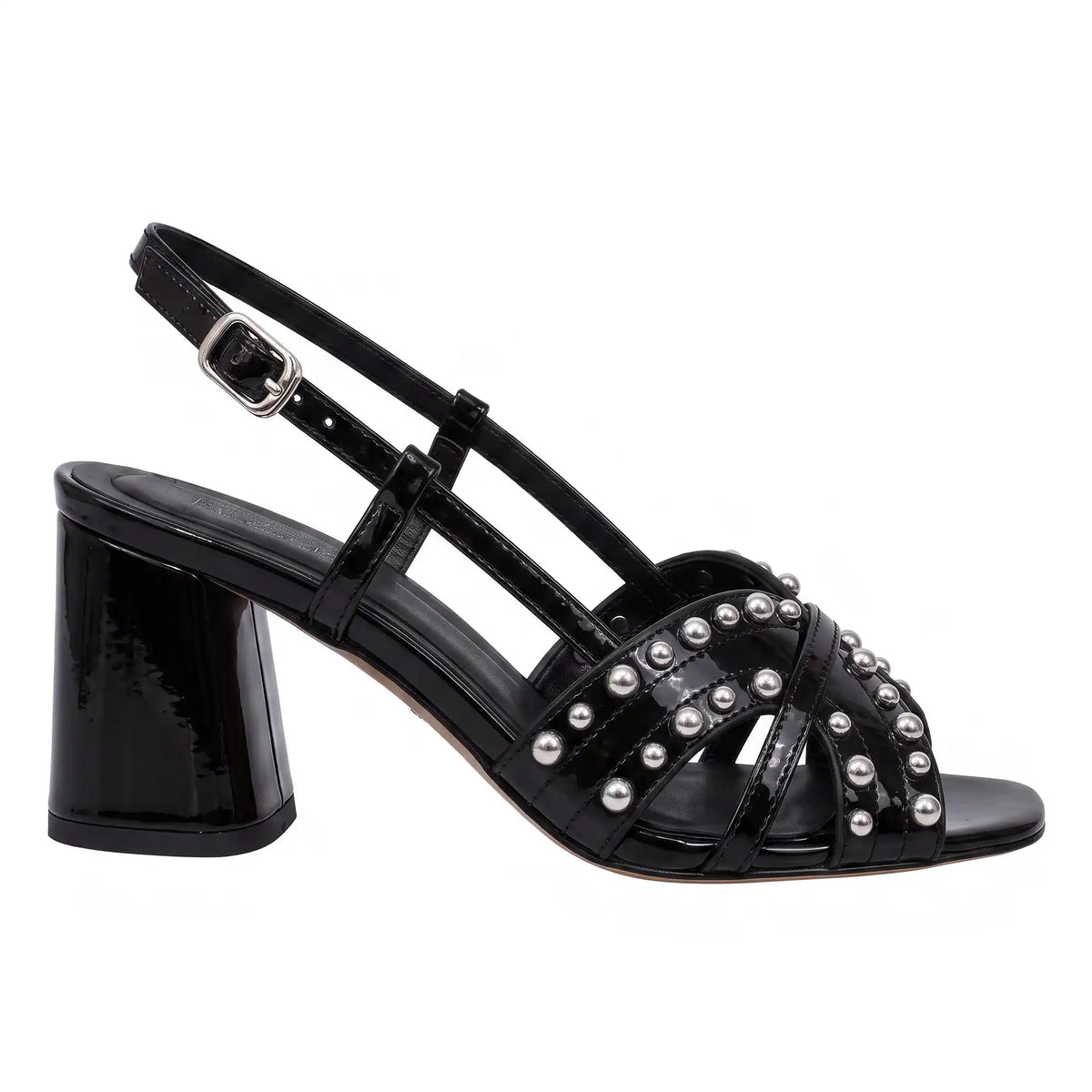 Patent Open Sandals — 5 cm Block Heel