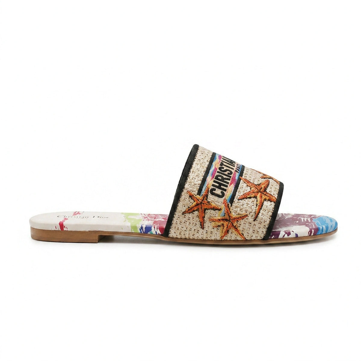 Fabric Open Flat Slippers