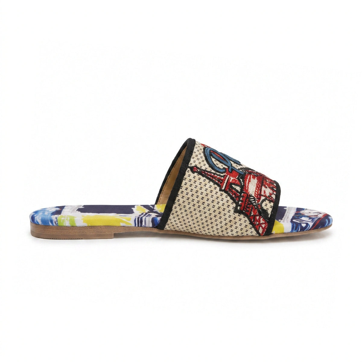 Fabric Open Flat Slippers