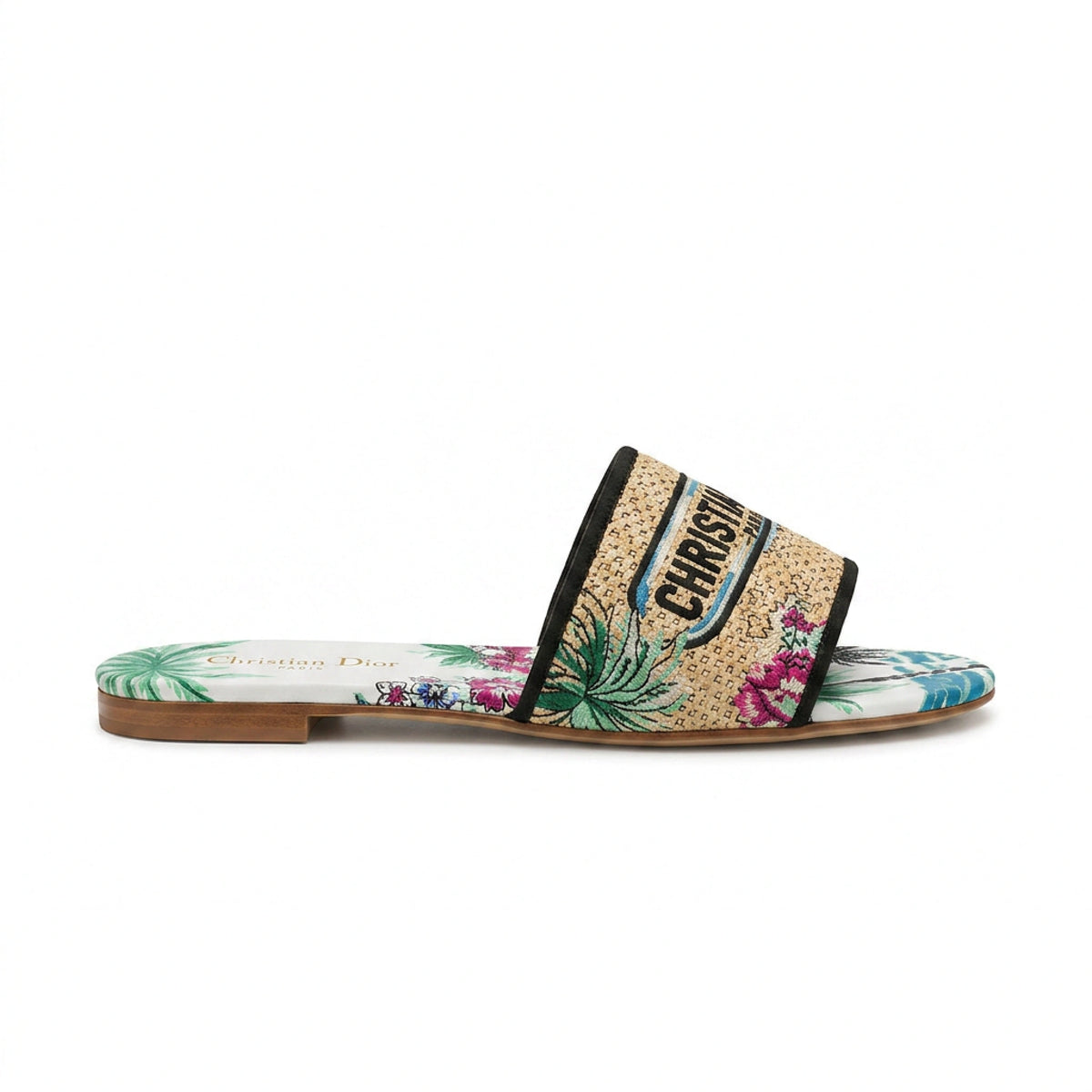 Fabric Open Flat Slippers