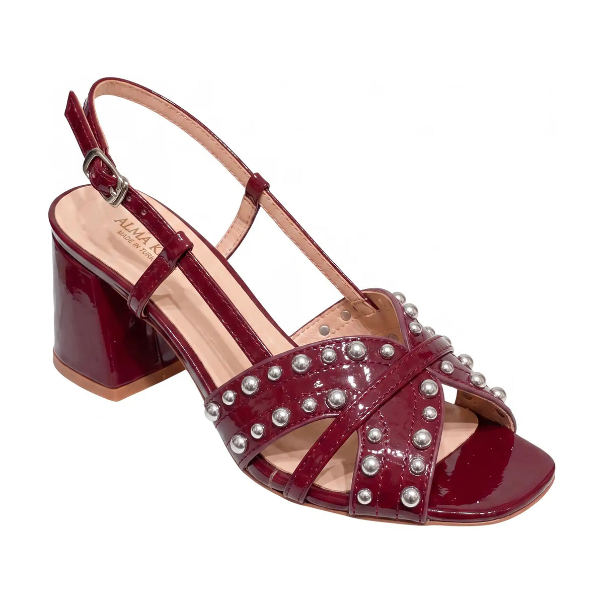 Patent Open Sandals — 5 cm Block Heel