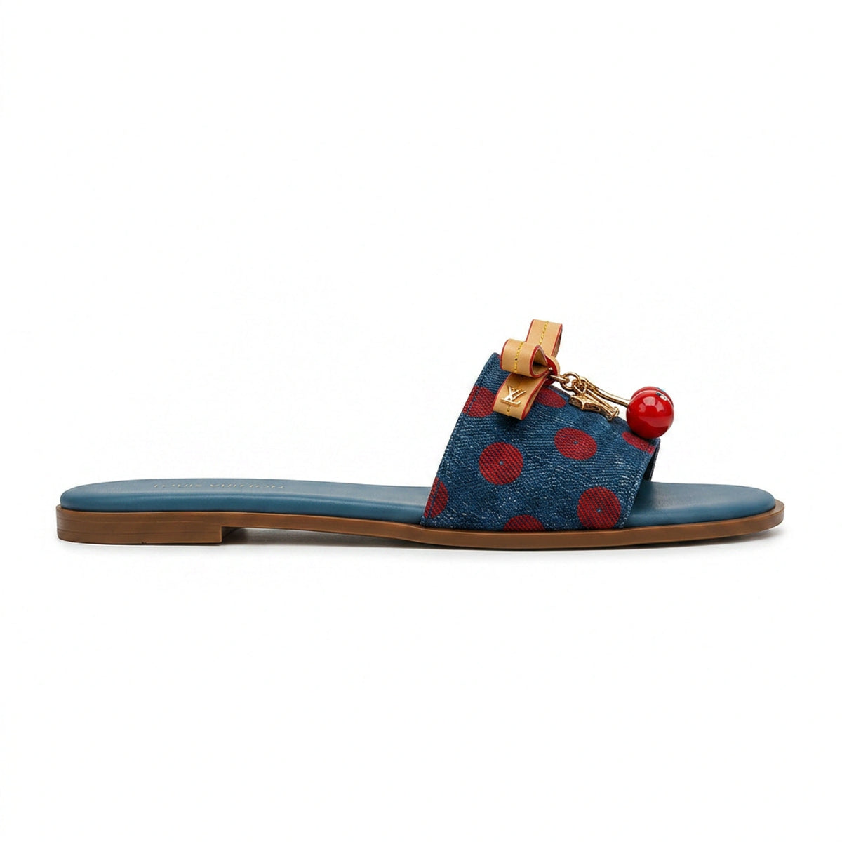 Leather Open Flat Slippers
