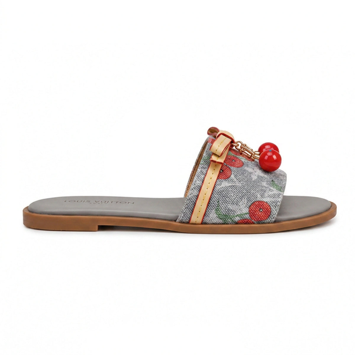 Leather Open Flat Slippers
