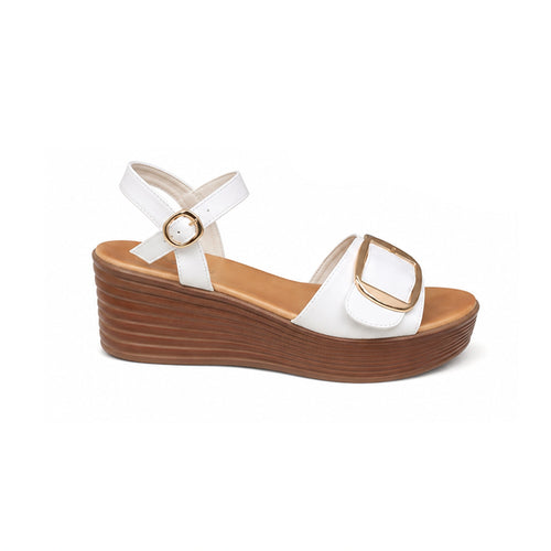 Gold Buckle Open Sandals — 7 cm
