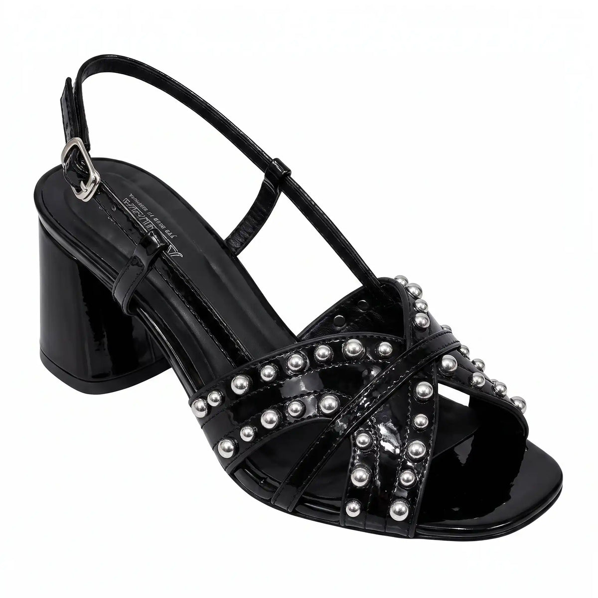 Patent Open Sandals — 5 cm Block Heel
