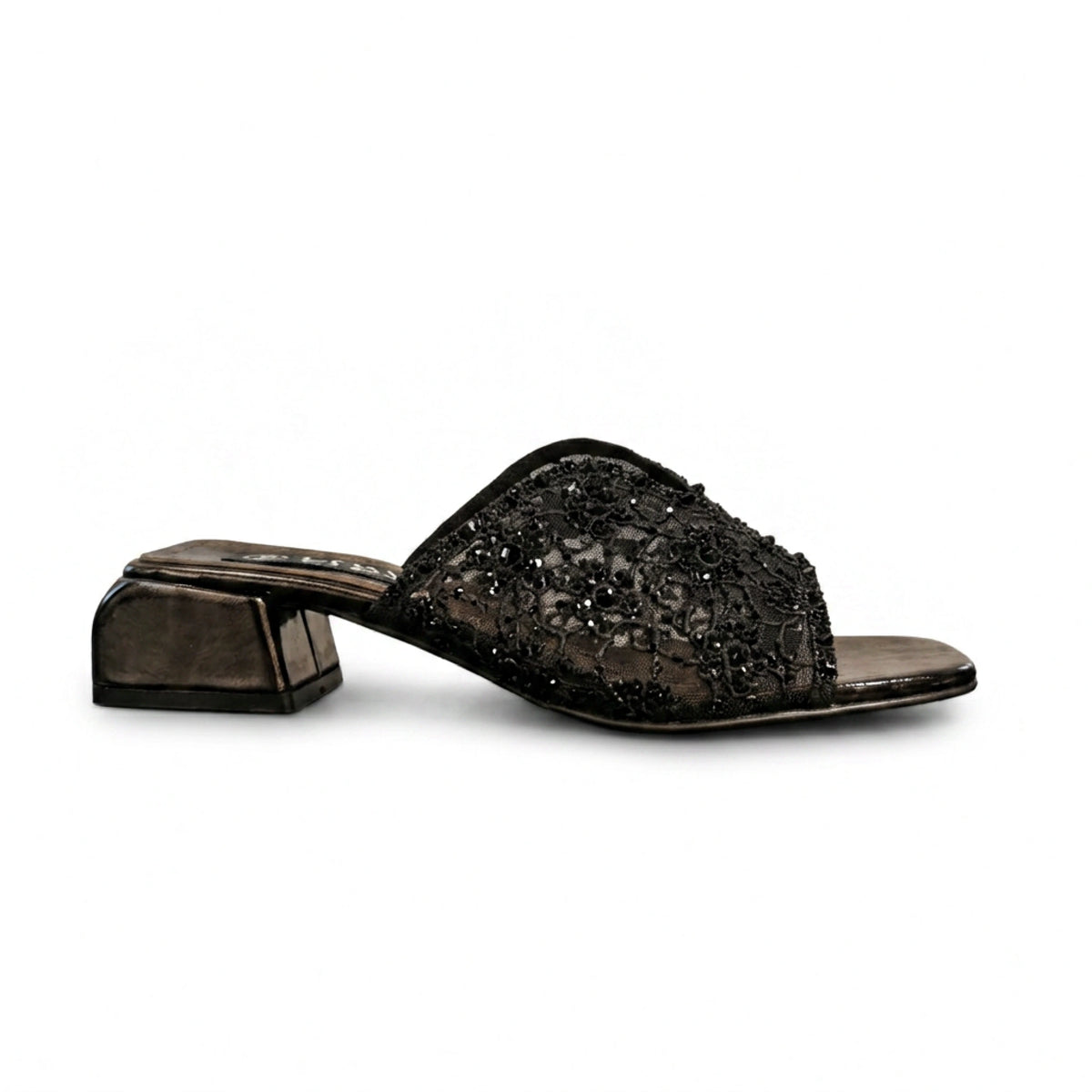 Rhinestone Flower Evening Slippers — 2 cm Heel