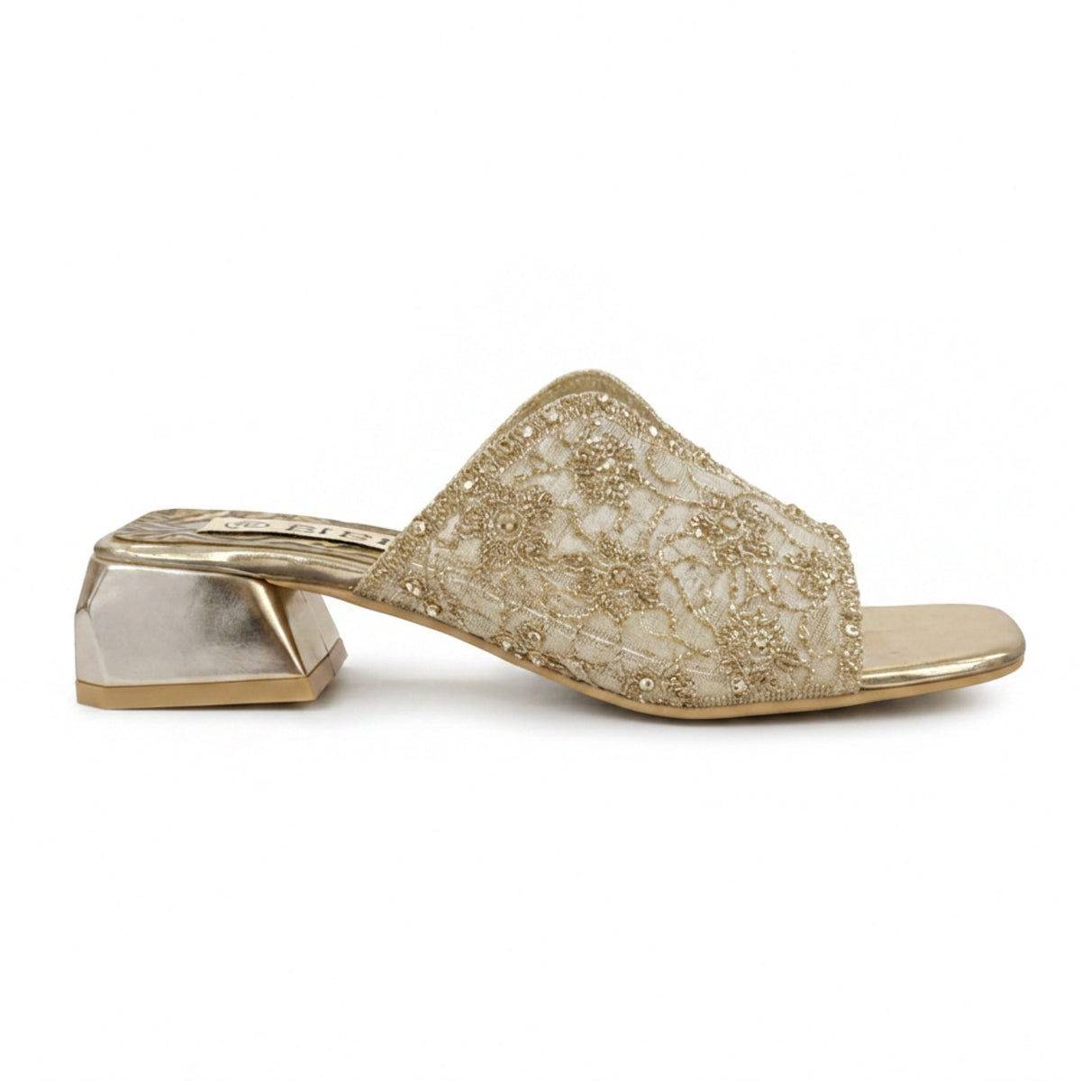 Rhinestone Flower Evening Slippers — 2 cm Heel