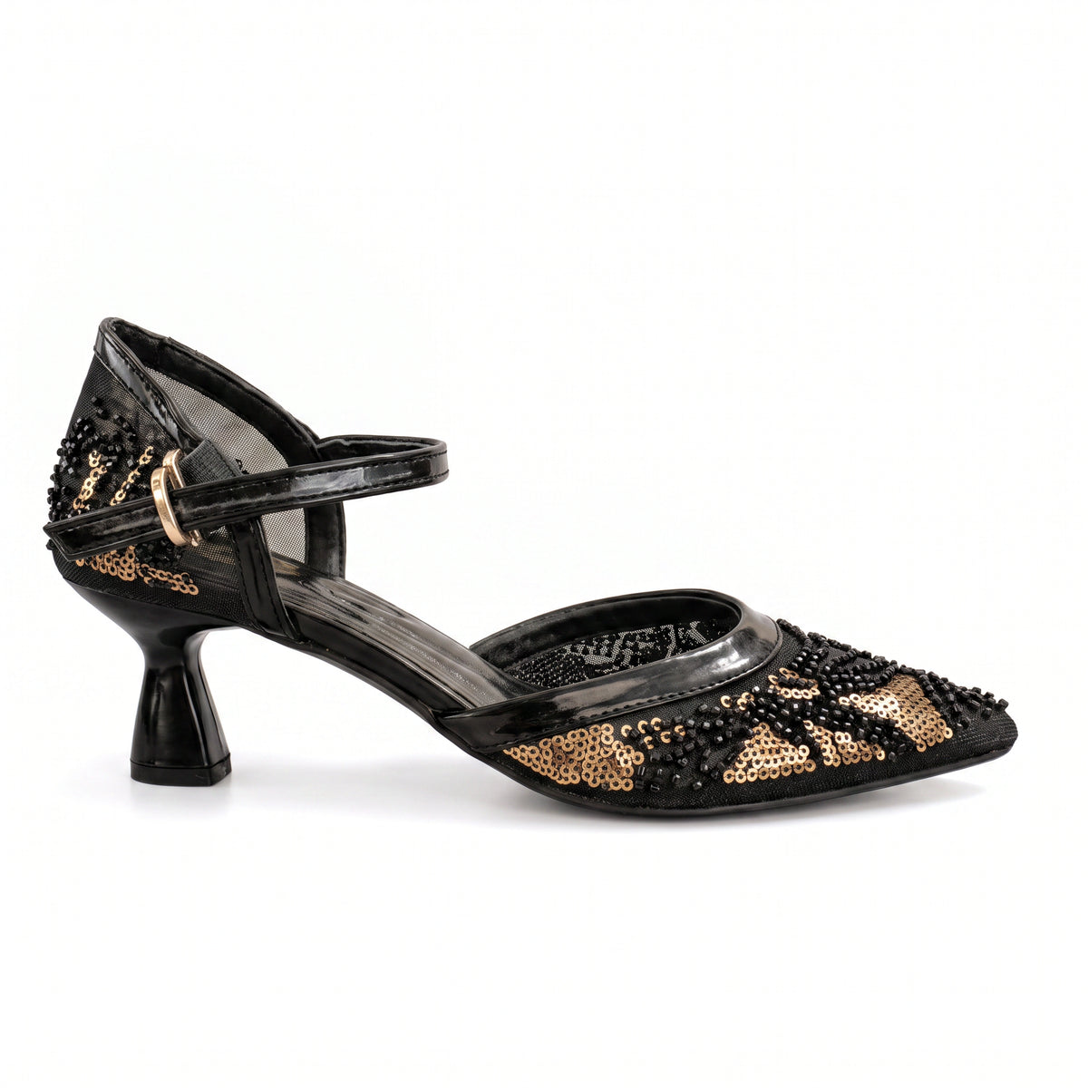 Embroidered Evening Heels — 3 cm