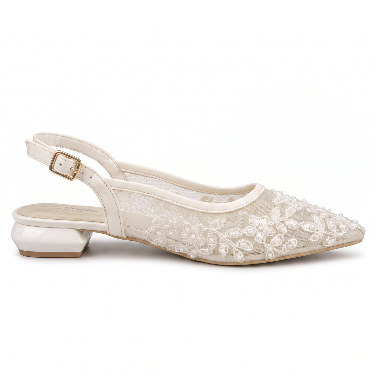Embroidered Evening Flats — 1 cm Heel