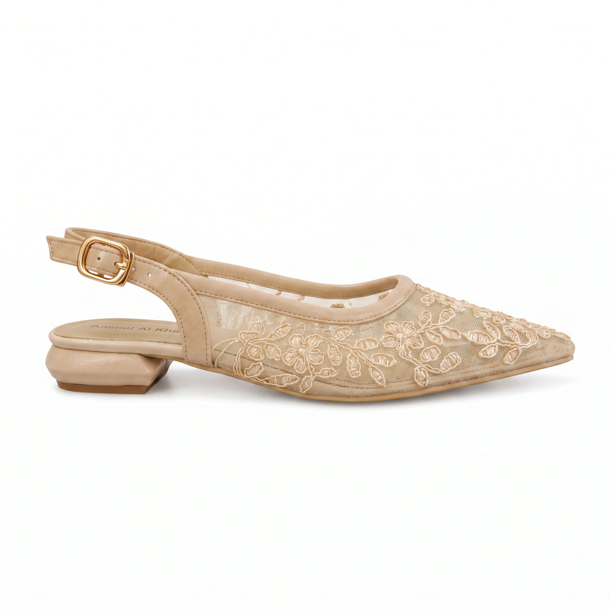 Embroidered Evening Flats — 1 cm Heel
