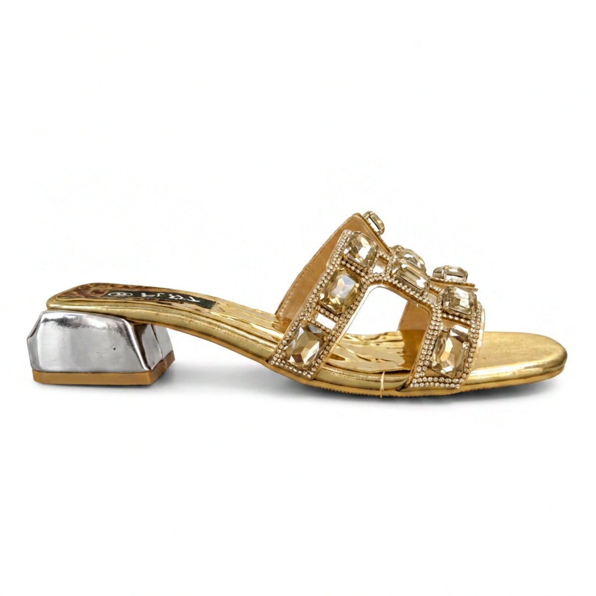 Rhinestone Evening Slippers — 2 cm Heel