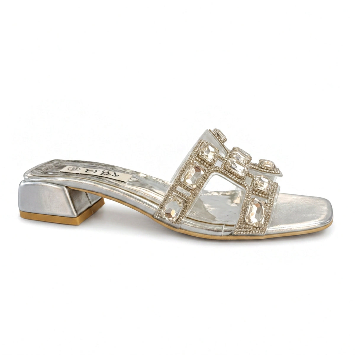 Rhinestone Evening Slippers — 2 cm Heel
