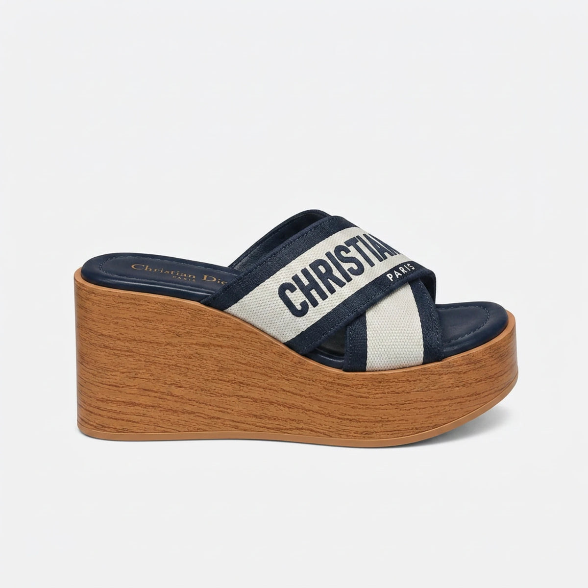 X-Strap Wedge Open Slippers — 7 cm