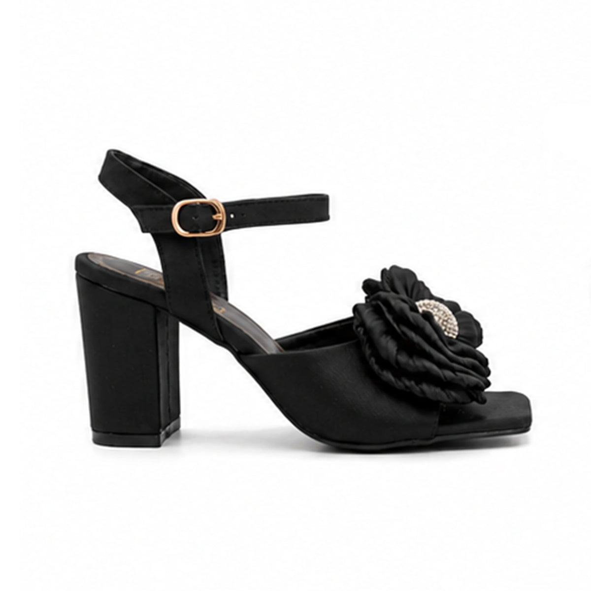 Satin & Leather Evening Heels — 7 cm