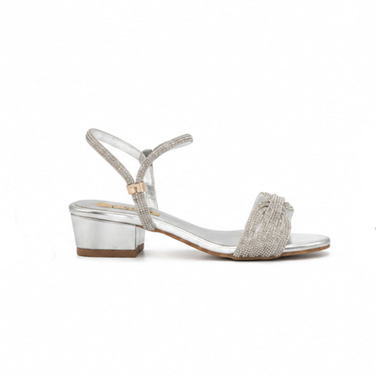 Open Evening Sandals — Silver, 3 cm Heel