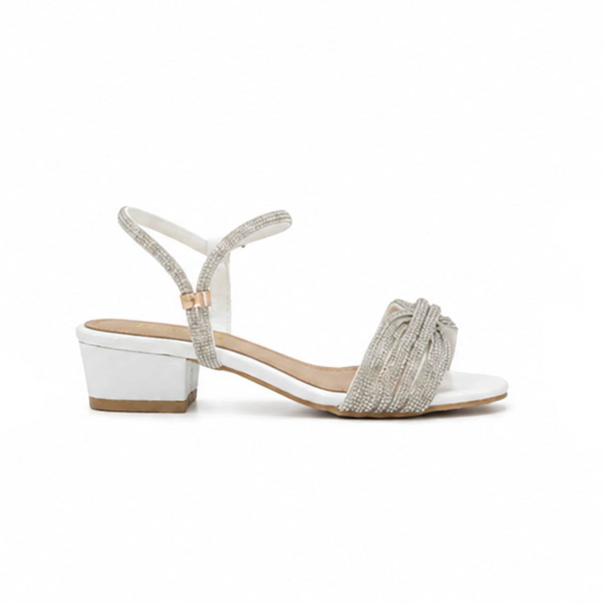 Open Evening Sandals — Silver, 3 cm Heel