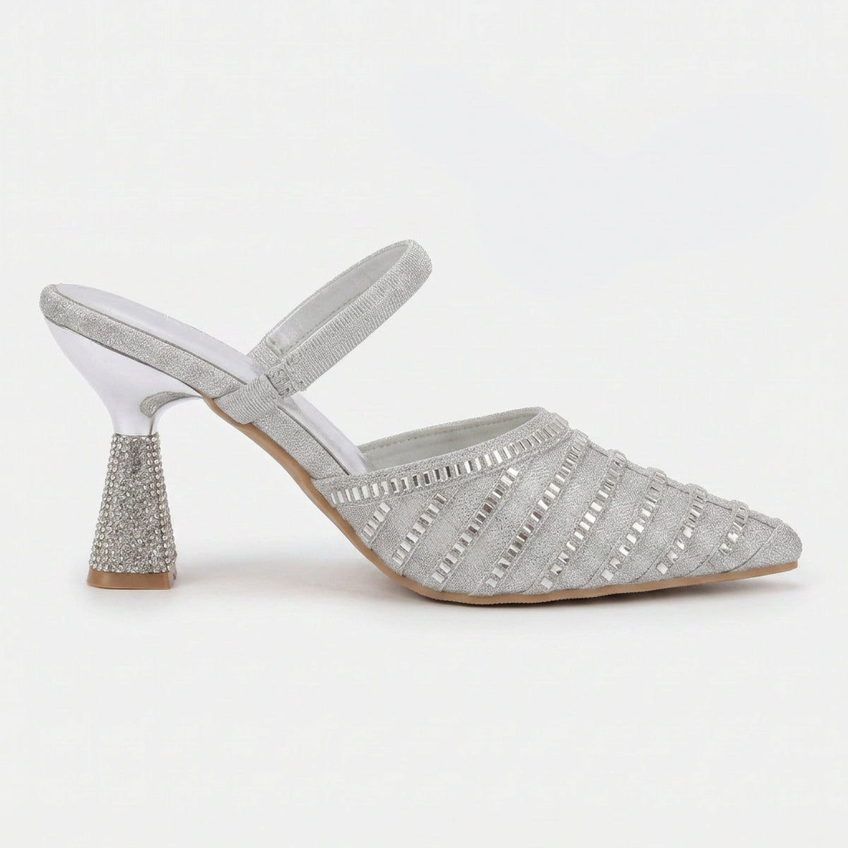 Embroidered Evening Heels — Gold, 7 cm