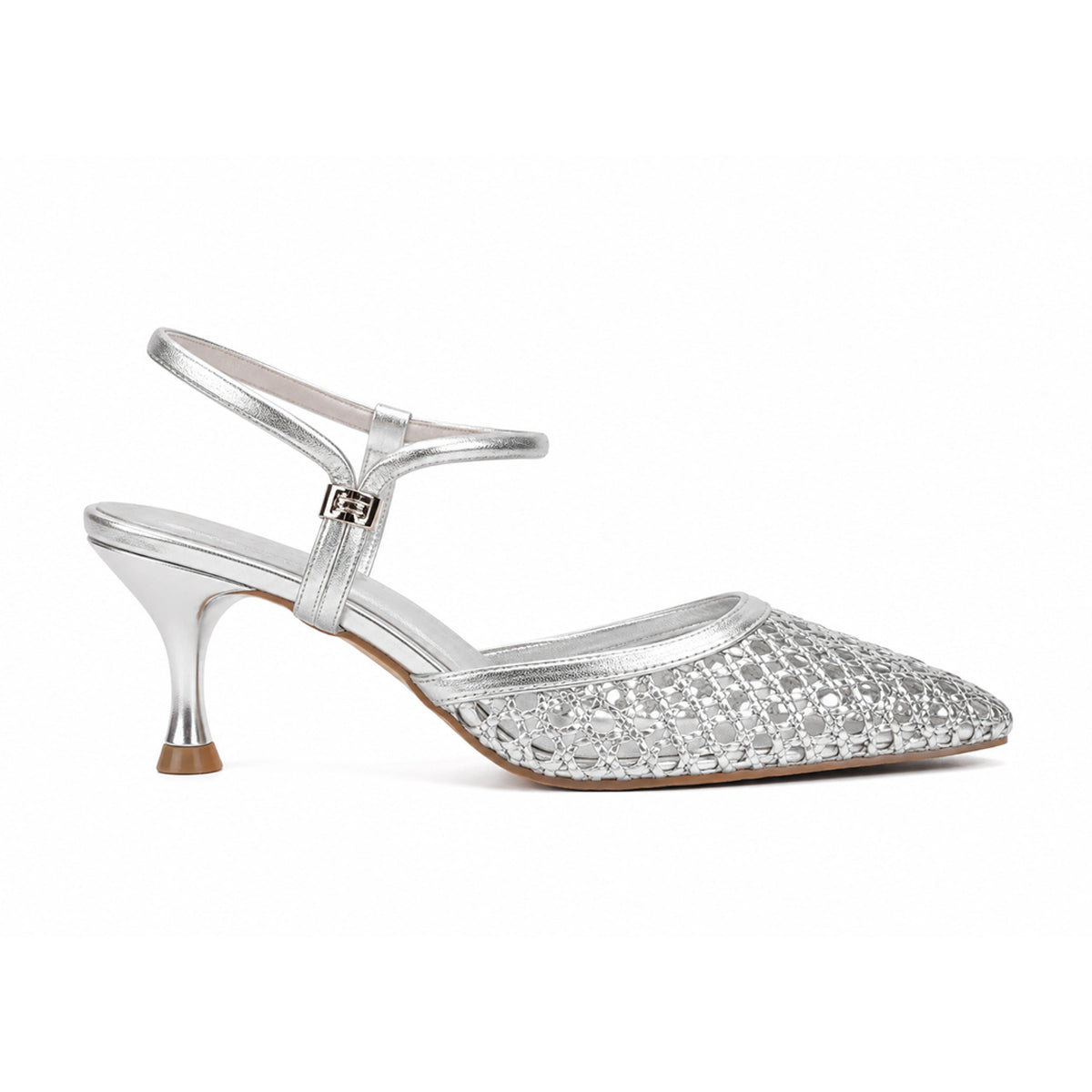 Perforated Leather Evening Heels — 7 cm