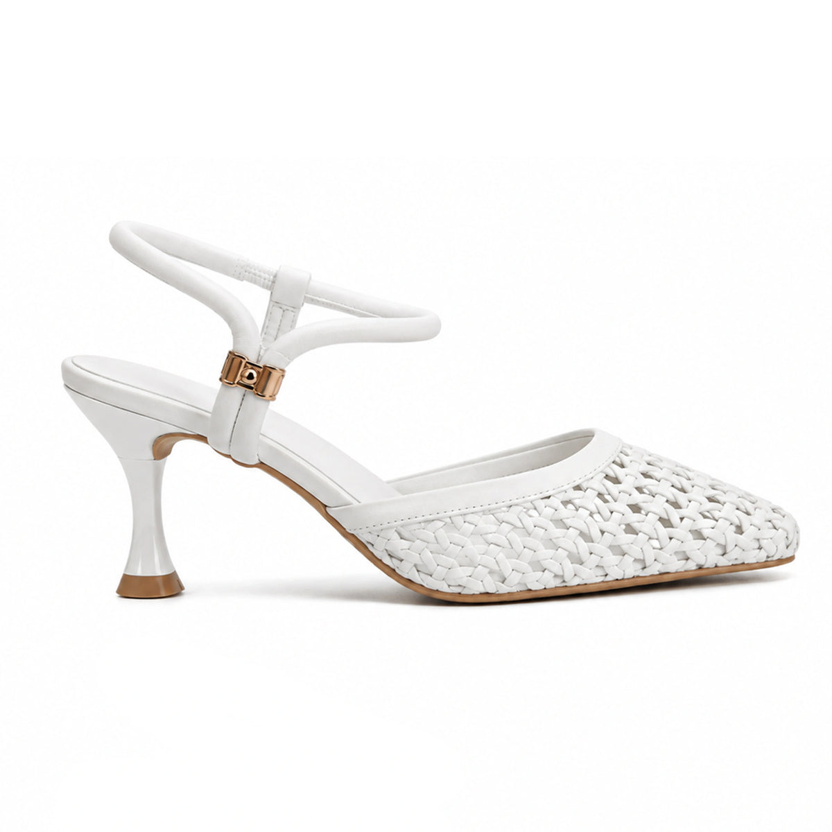Perforated Leather Evening Heels — 7 cm
