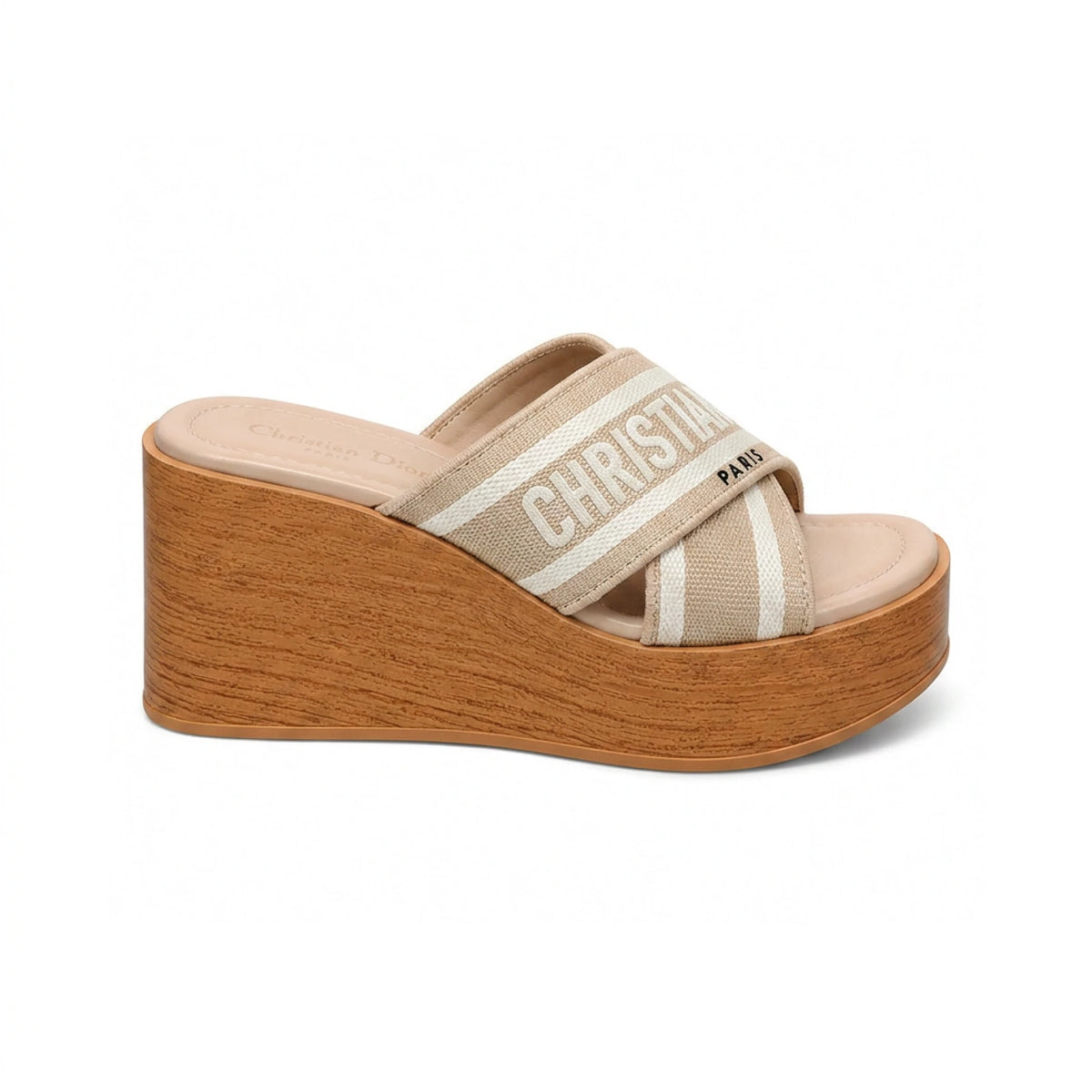 X-Strap Wedge Open Slippers — 7 cm