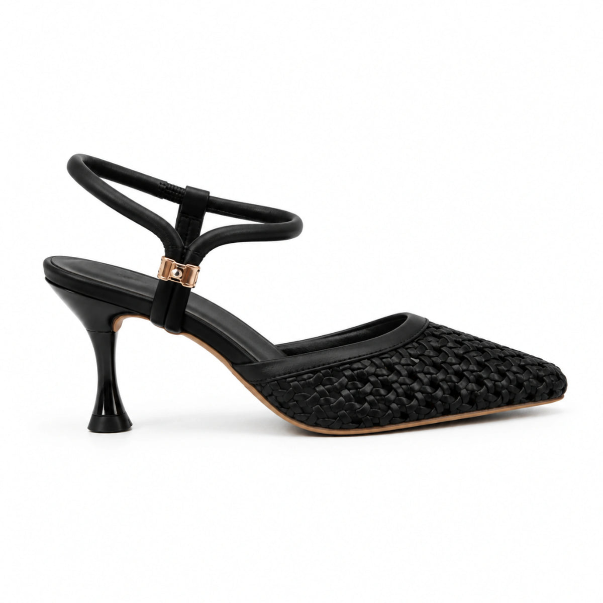 Perforated Leather Evening Heels — 7 cm