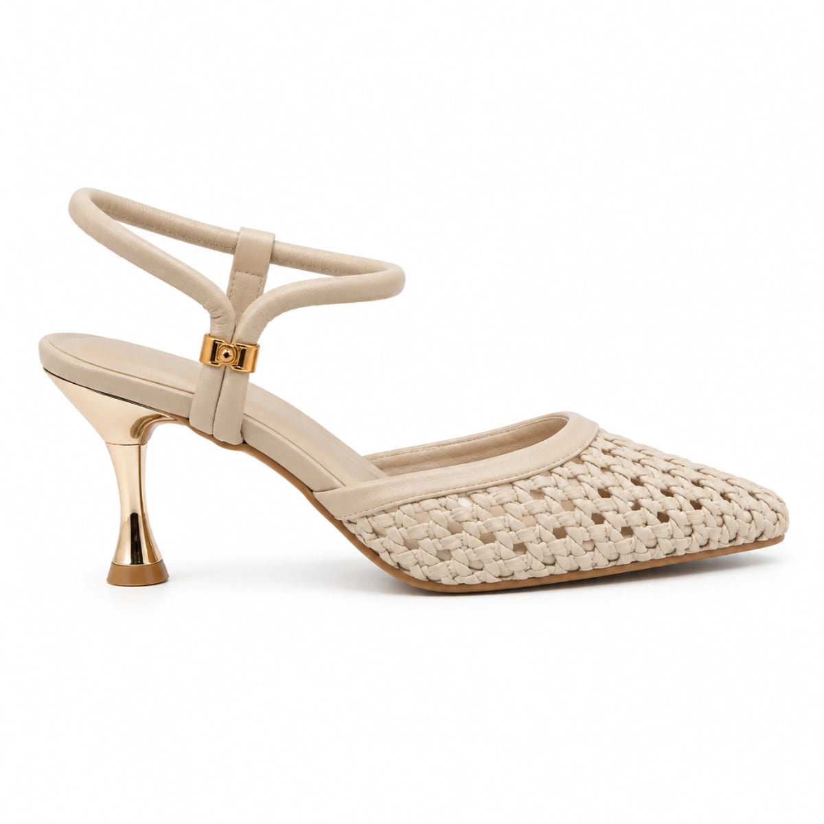 Perforated Leather Evening Heels — 7 cm