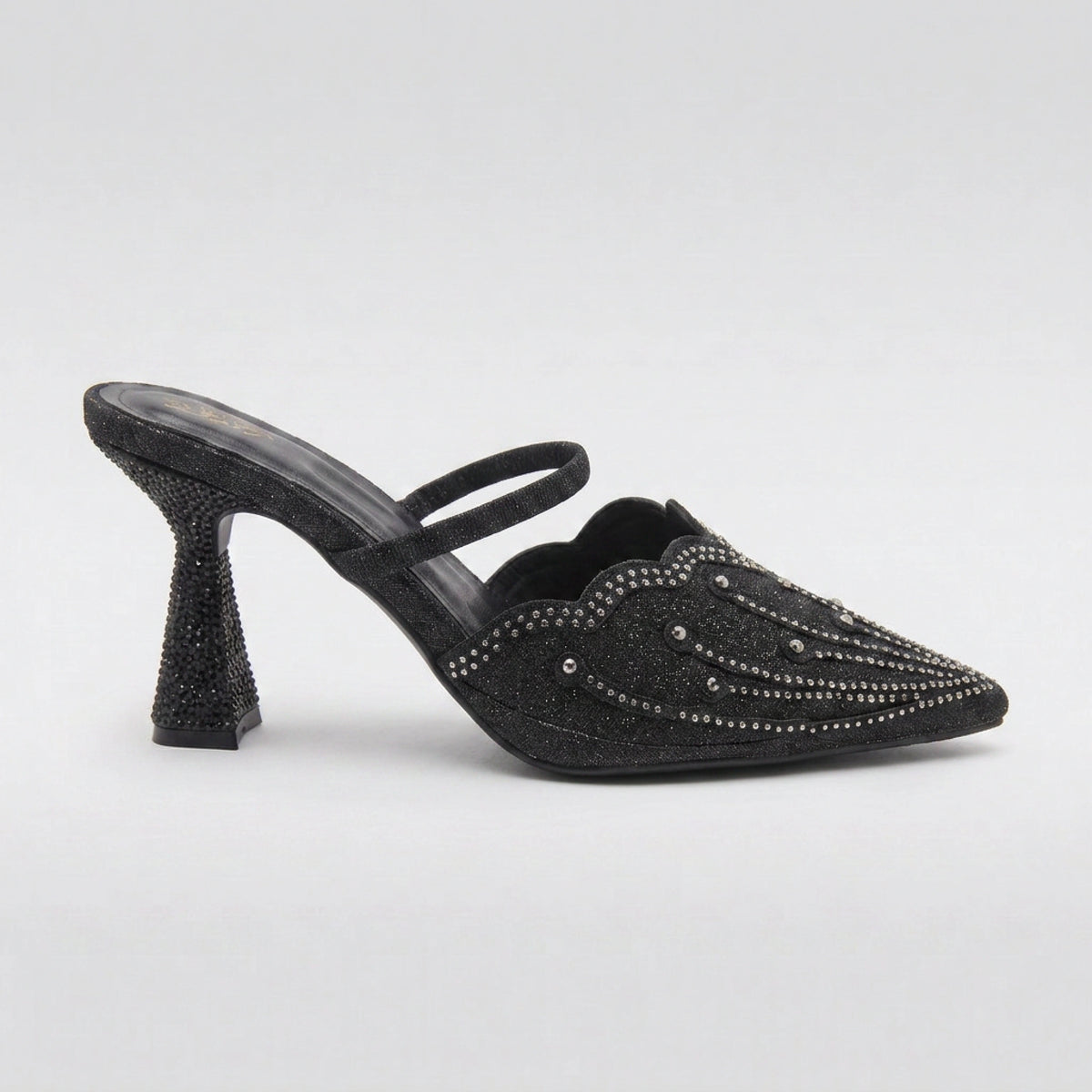 Embroidered Evening Heels — Gold, 7 cm
