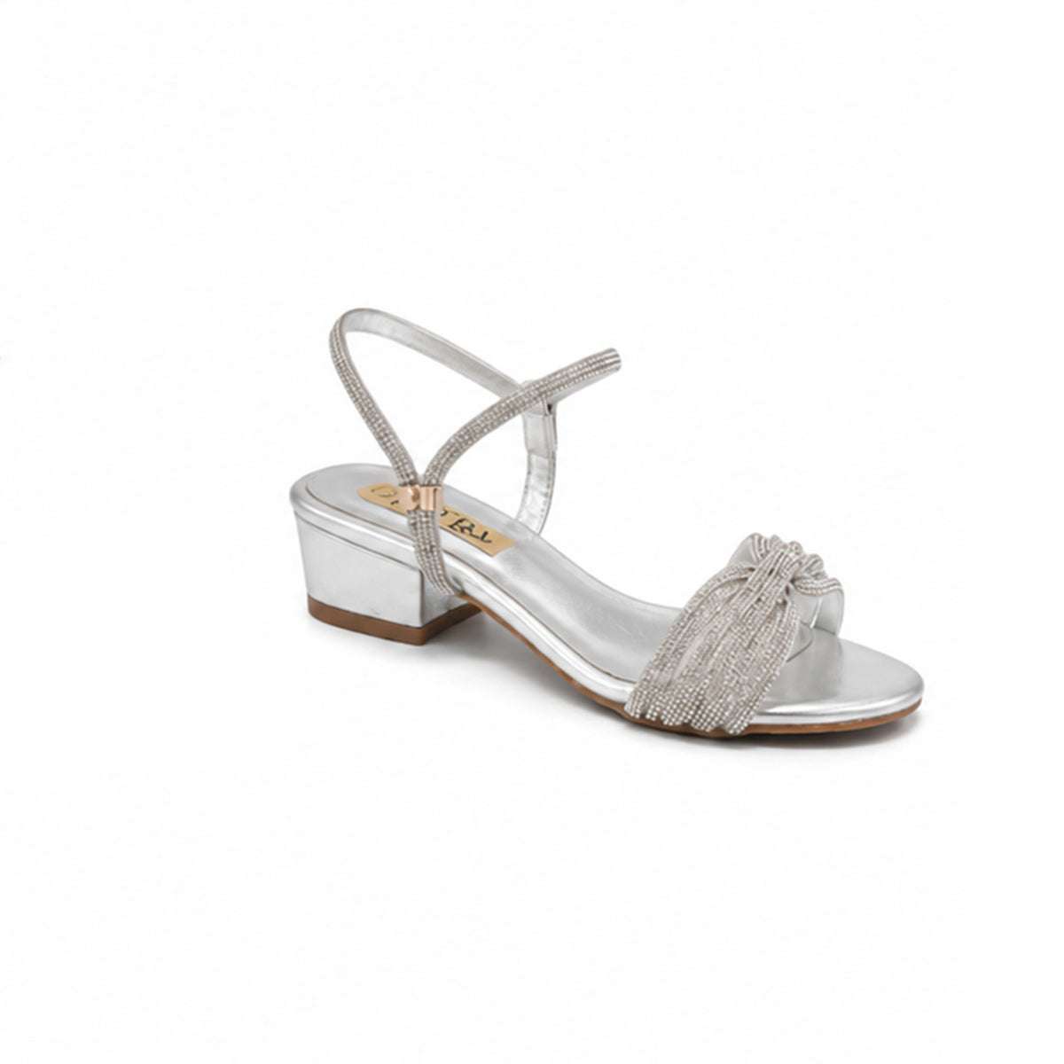 Open Evening Sandals — Silver, 3 cm Heel