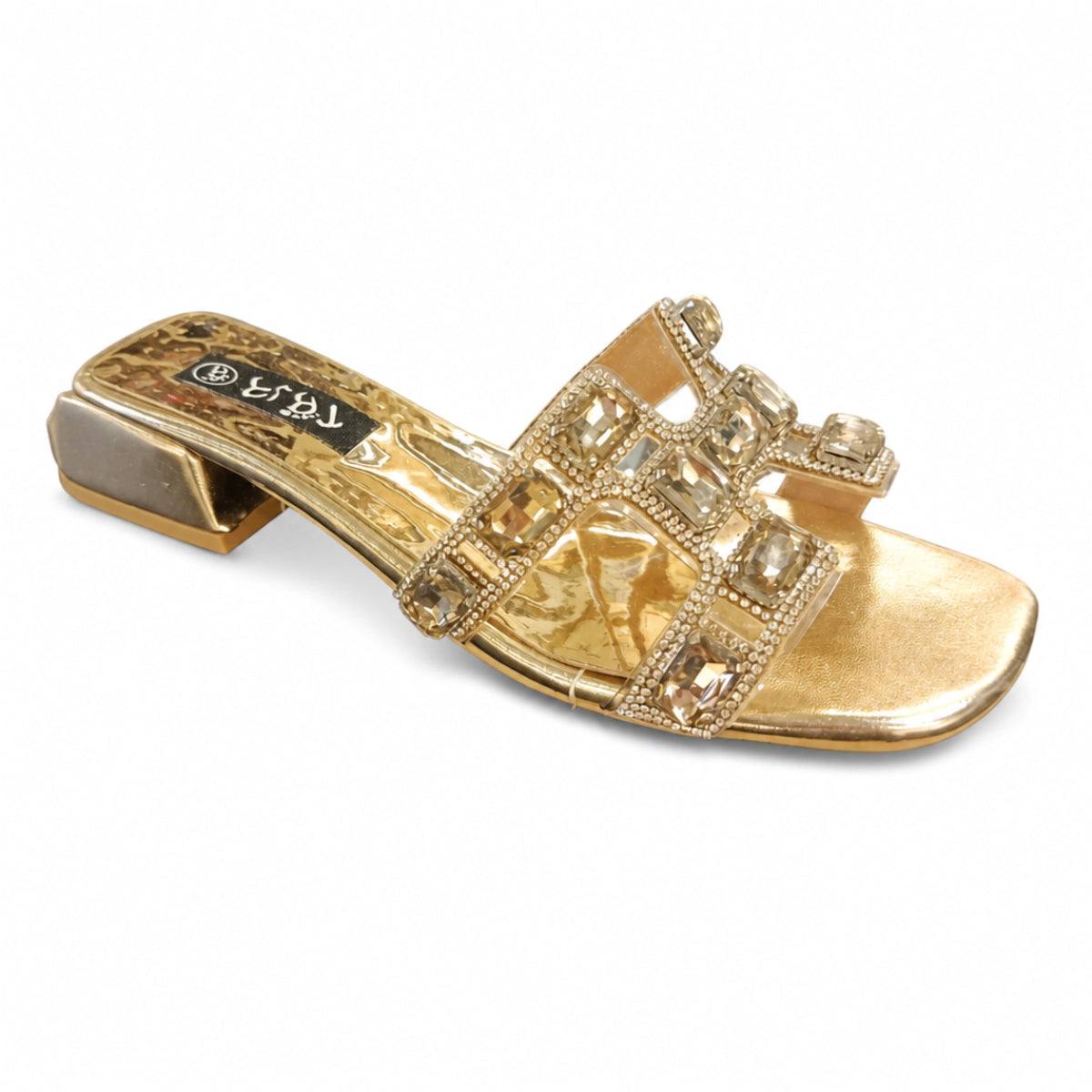 Rhinestone Evening Slippers — 2 cm Heel