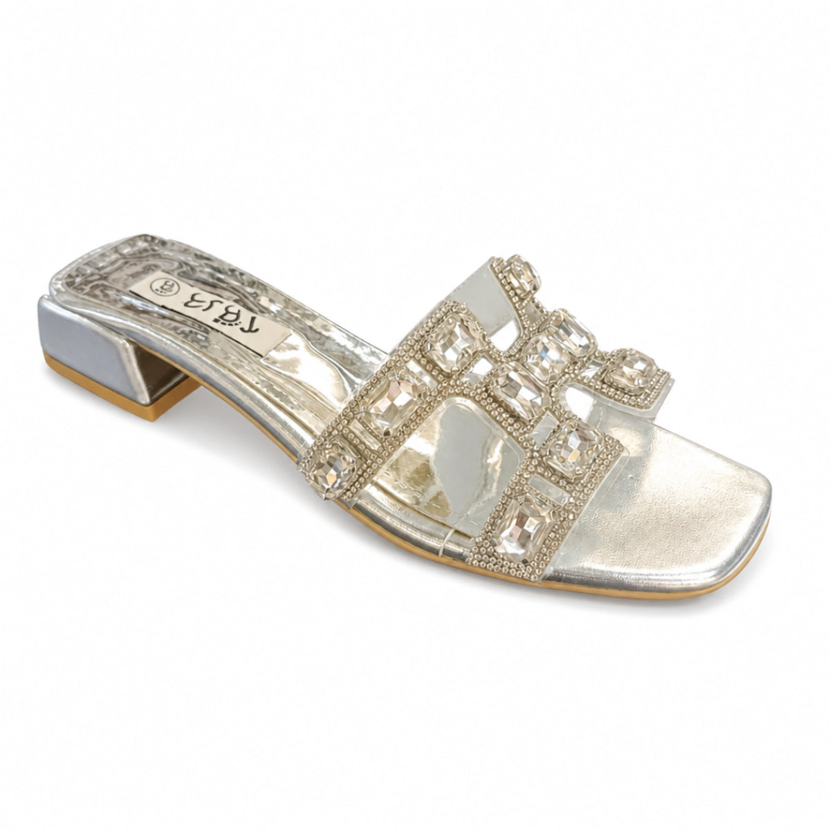 Rhinestone Evening Slippers — 2 cm Heel