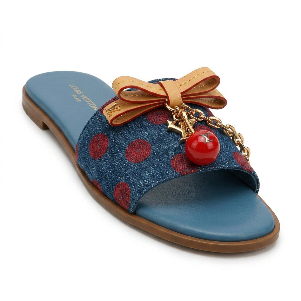 Leather Open Flat Slippers