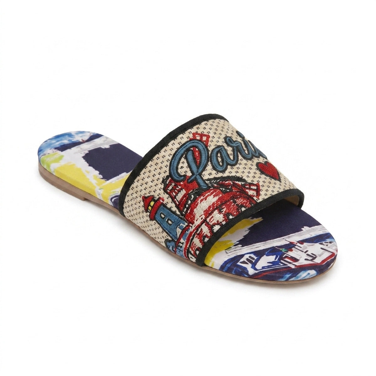 Fabric Open Flat Slippers