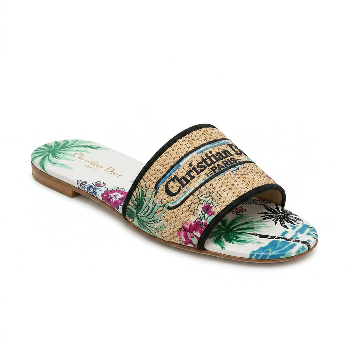 Fabric Open Flat Slippers