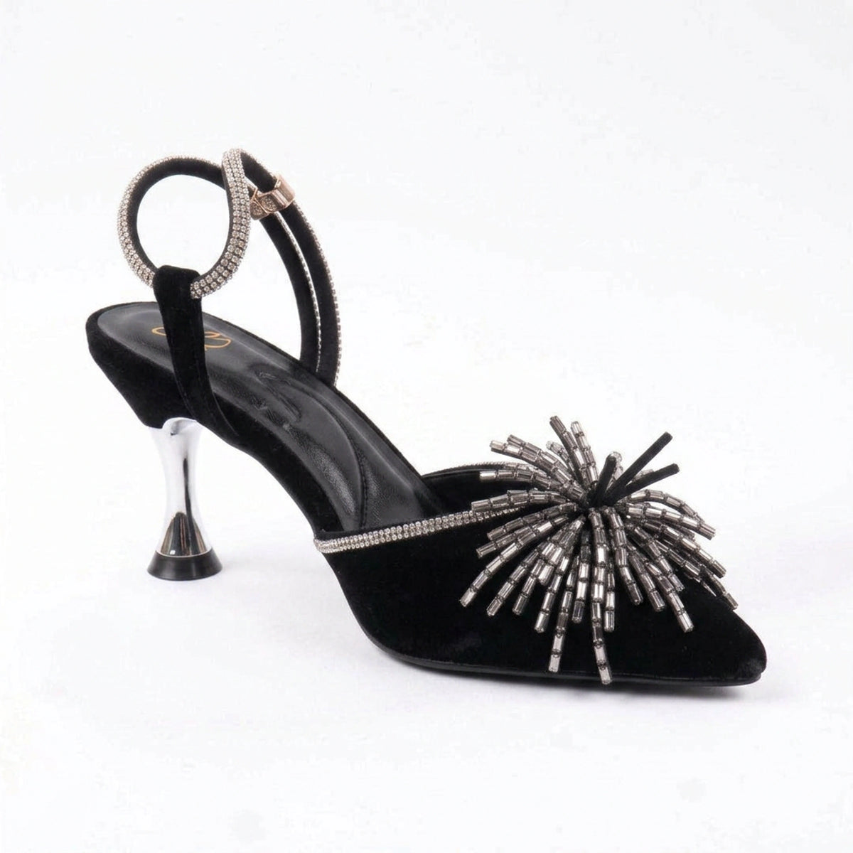 Suede Rose Evening Heels — 7 cm