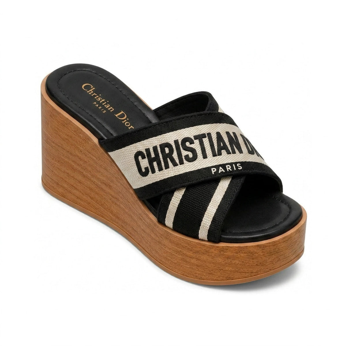 X-Strap Wedge Open Slippers — 7 cm