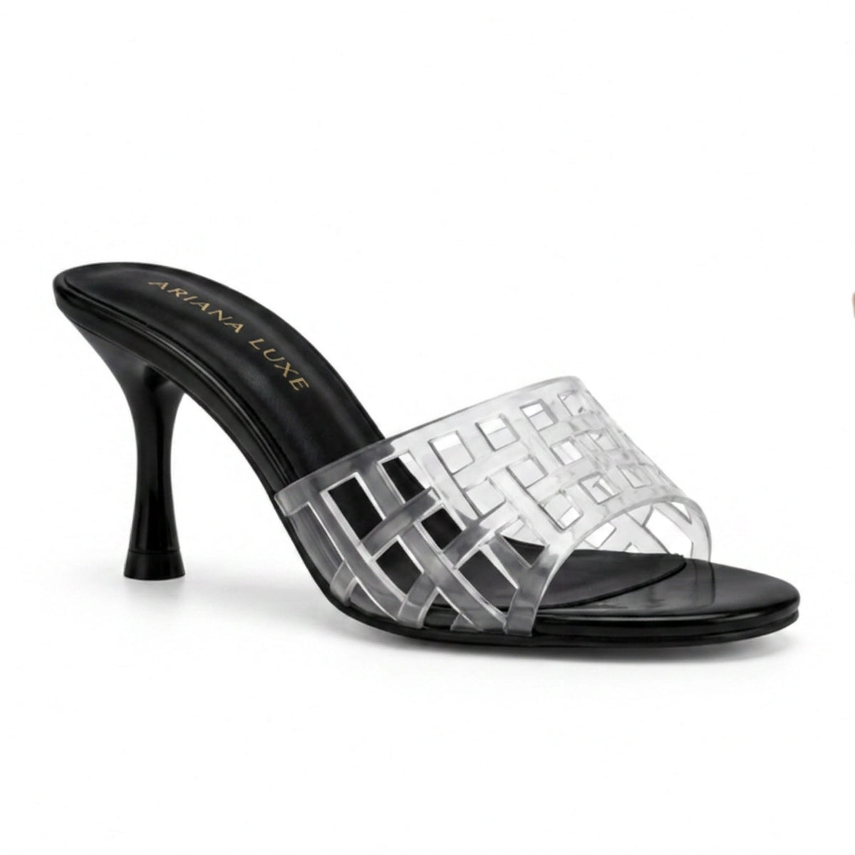 Clear Open Slippers — 3 cm Heel