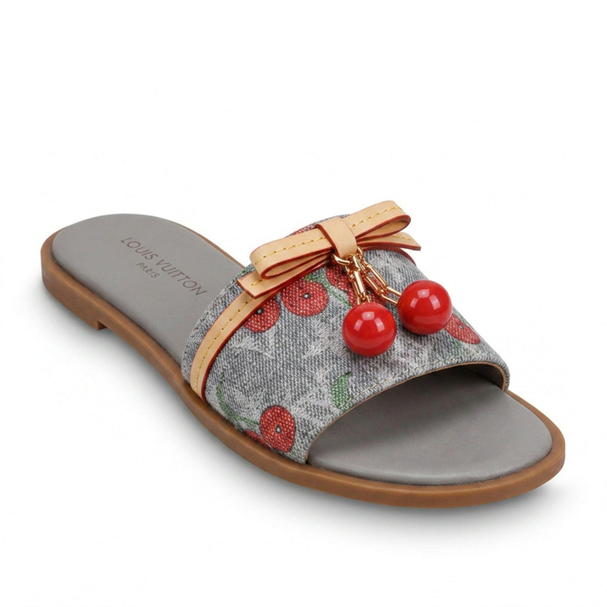Leather Open Flat Slippers