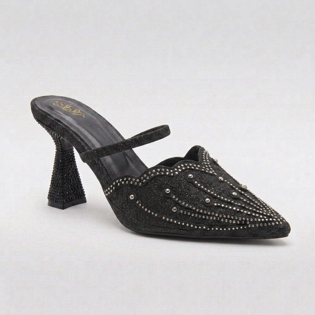 Embroidered Evening Heels — Gold, 7 cm
