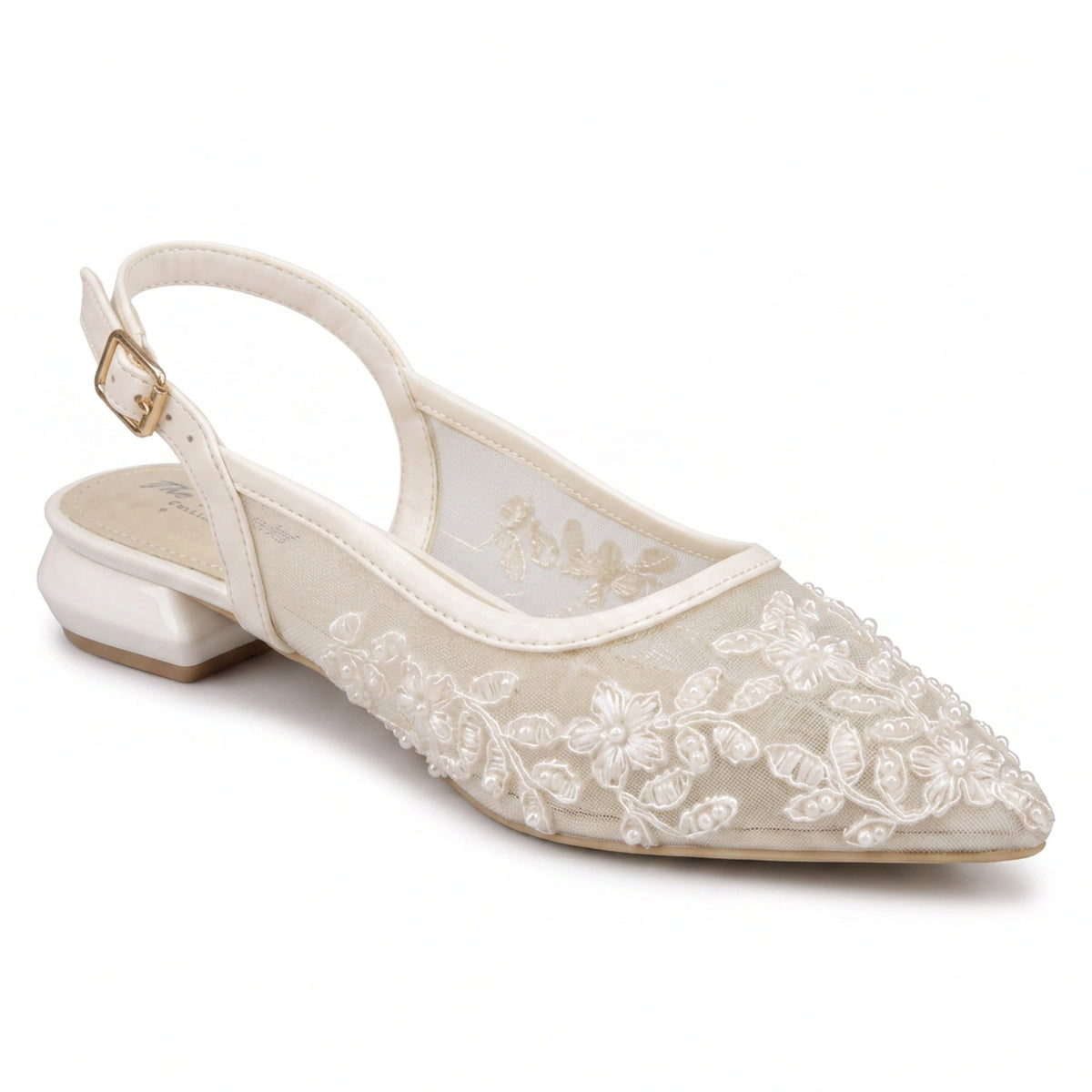 Embroidered Evening Flats — 1 cm Heel