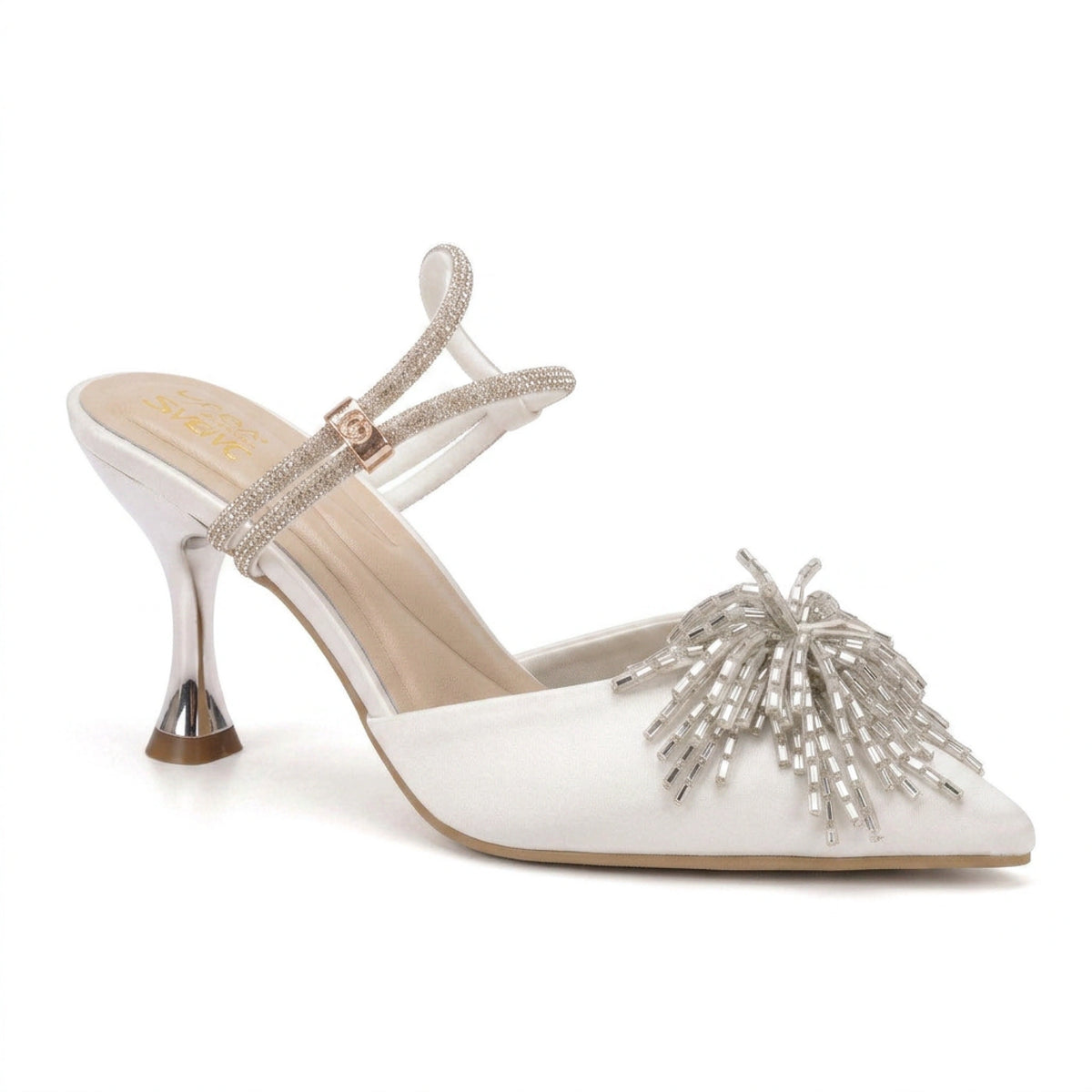 Suede Rose Evening Heels — 7 cm