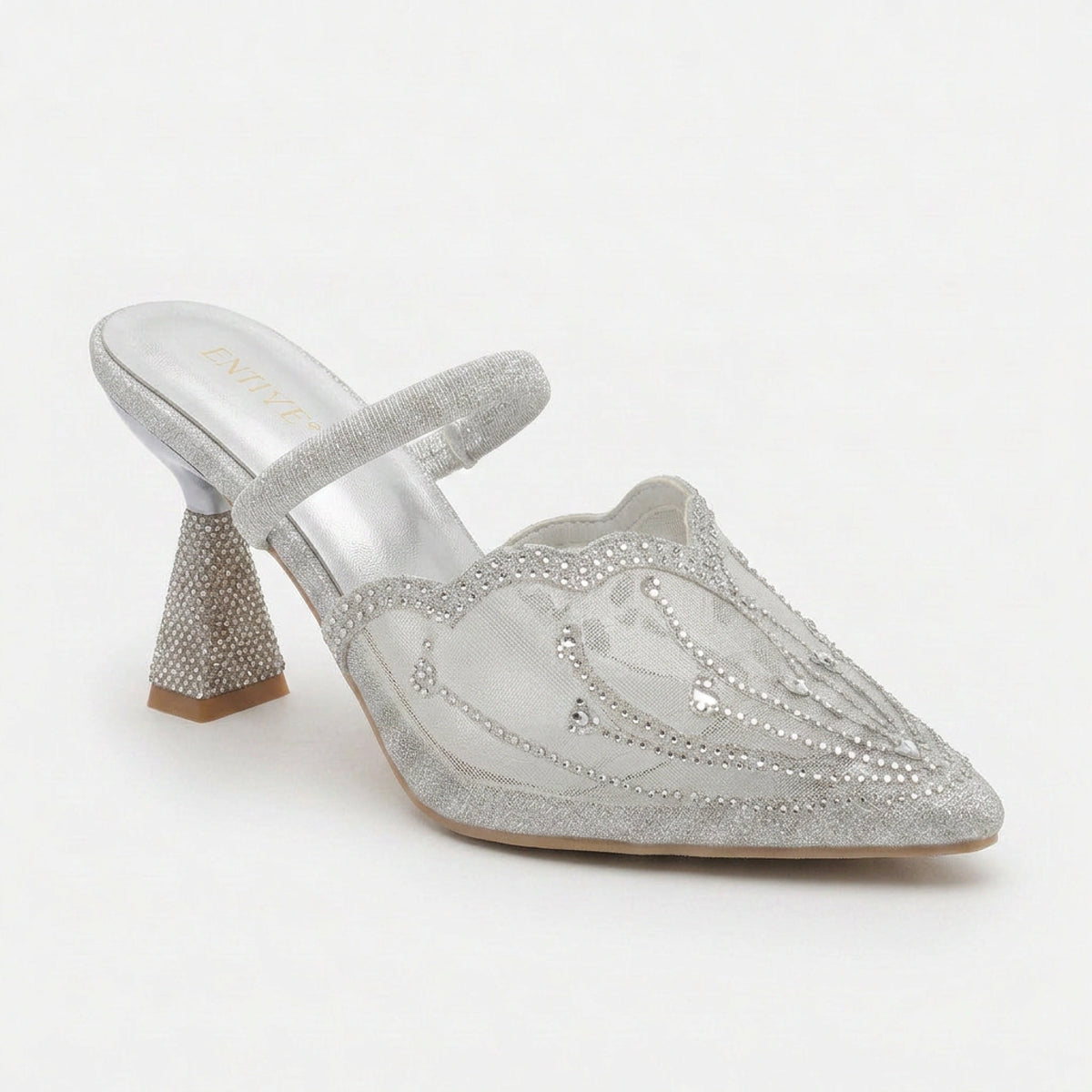Embroidered Evening Heels — Gold, 7 cm