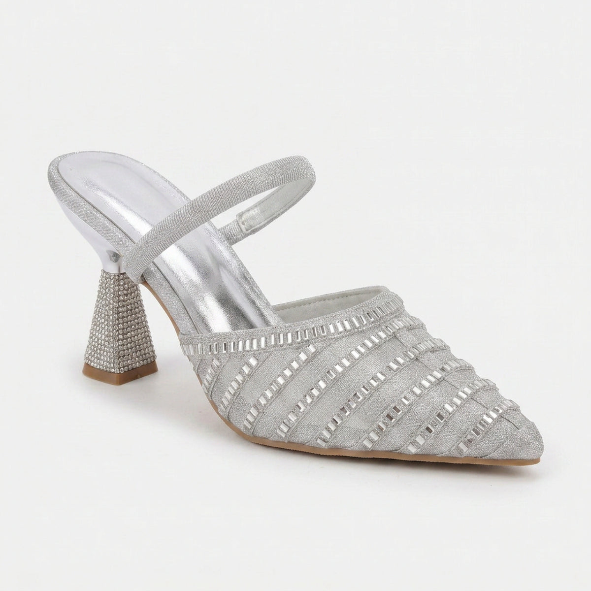 Embroidered Evening Heels — Gold, 7 cm