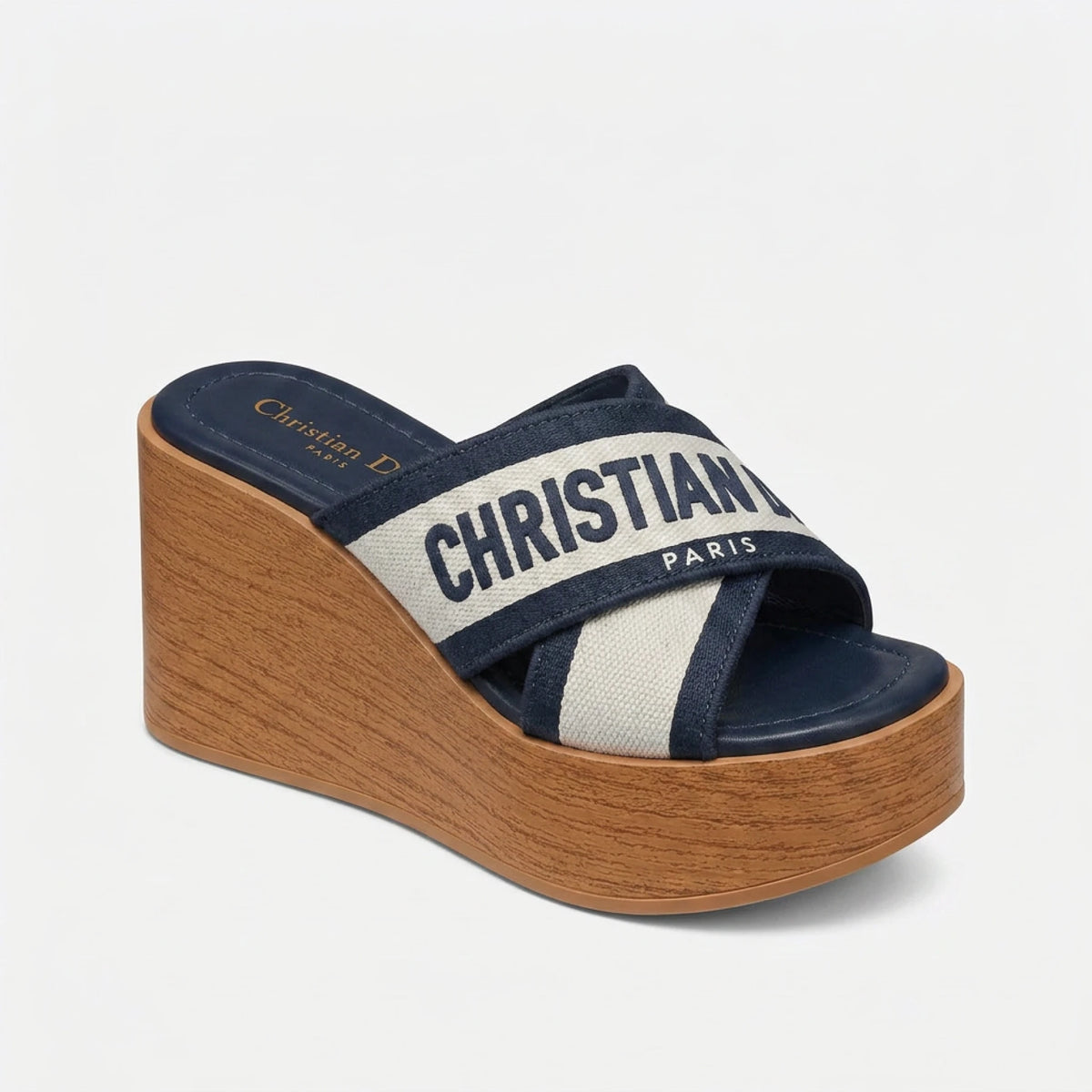 X-Strap Wedge Open Slippers — 7 cm